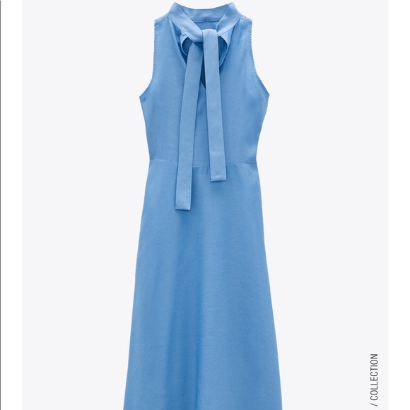 ZARA RUSTIC HALTER NECK DRESS - Picture 5 of 10